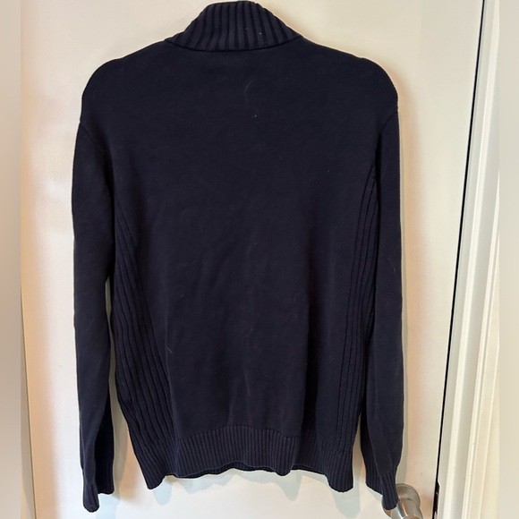 Lacoste- mens quarter zip navy sweater - used - Picture 4 of 5